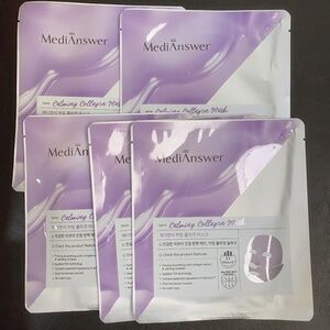Medianswer Calming Collagen Mask 83% Pure French Collagen Korean Skincare 5Pcs